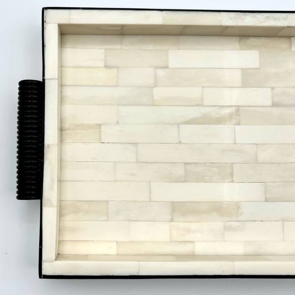 Ivory White Tiled Bathroom Vanity Tray - Picture 2 of 6